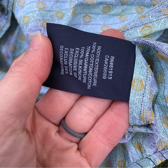 Robert Graham blue Plaid stripe button down Shirt Script Cuff 2XL - Picture 8 of 8